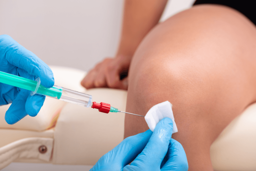 Monovisc knee injection